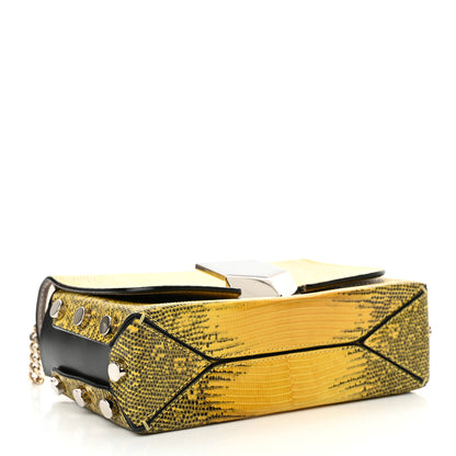 Jimmy Choo Lizard Lockett Petite Shoulder Bag Yellow 4 of 11