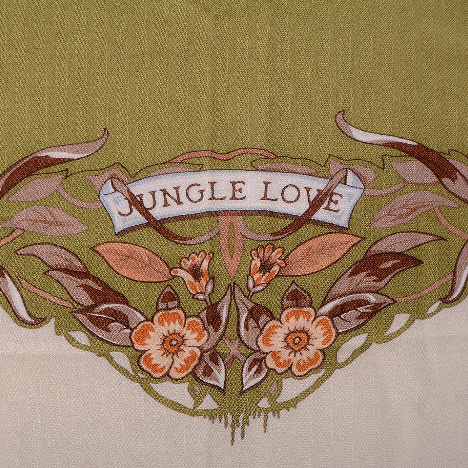 Hermes Cashmere Silk Jungle Love Scarf Green 140 3 of 6