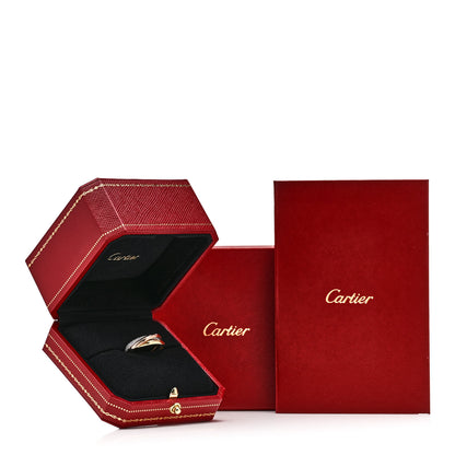 Cartier 18K White Yellow Pink Gold Diamond Small Trinity Paved Ring 55 7.25 5 of 5