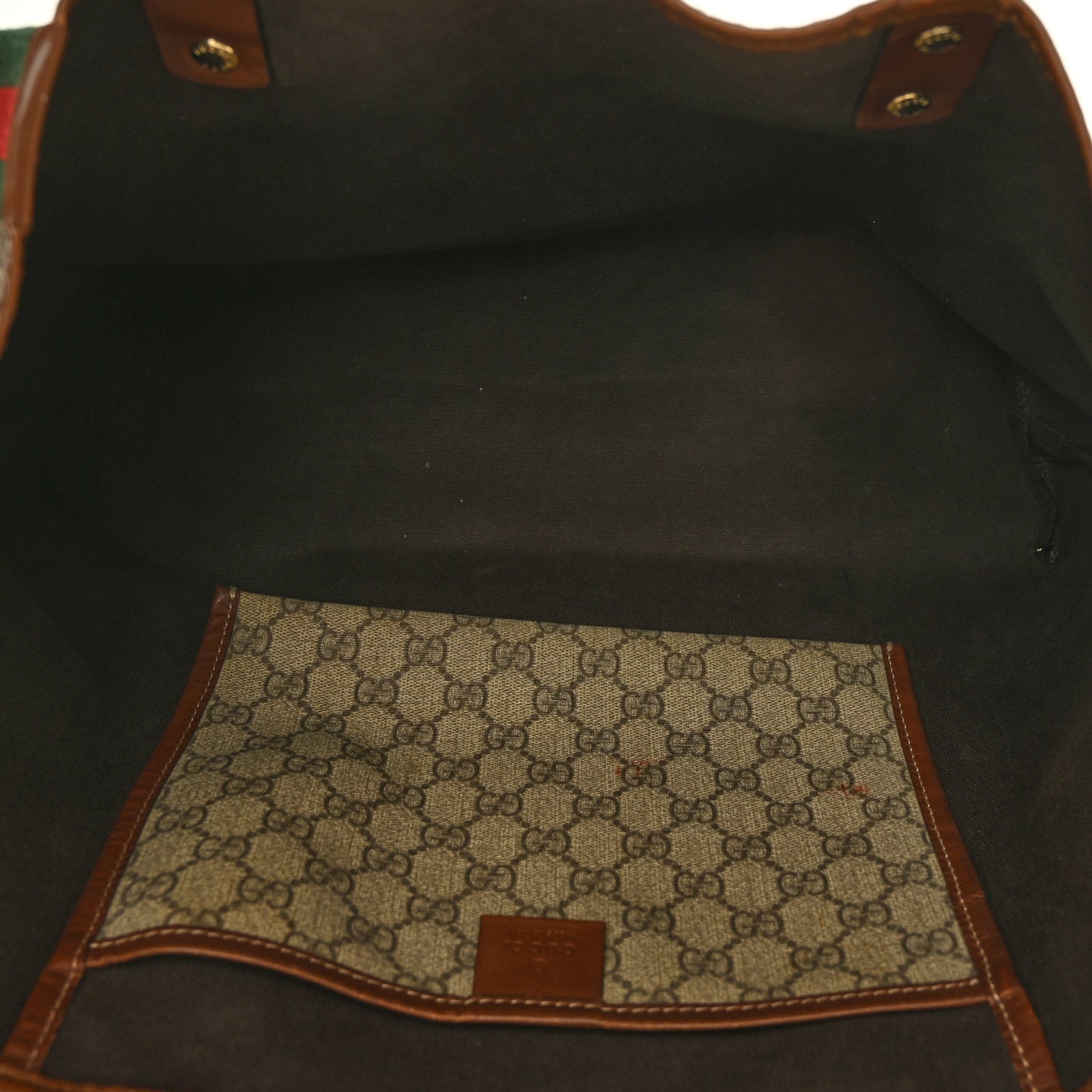 GG Plus Monogram Medium Signature Web Loop Tote Brown