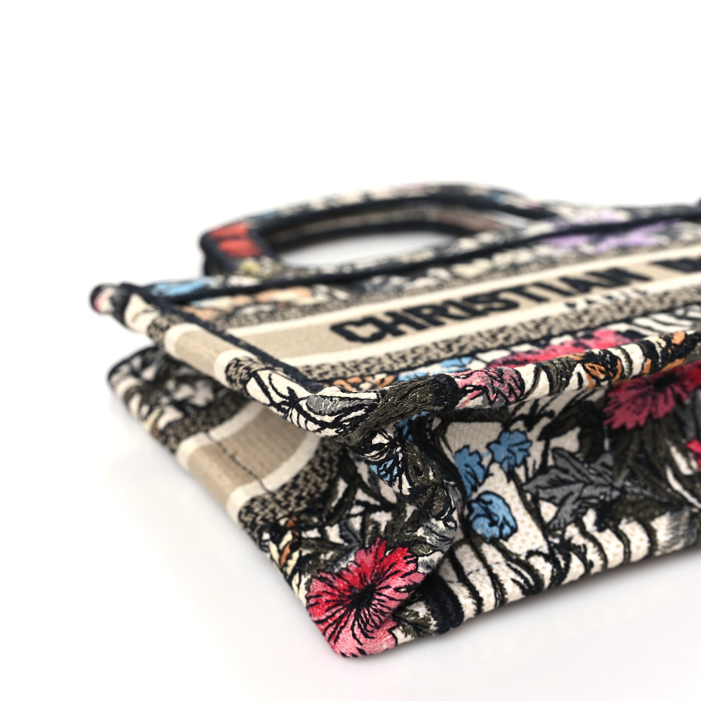Canvas Embroidered Mille Fleurs Mini Book Tote Multicolor