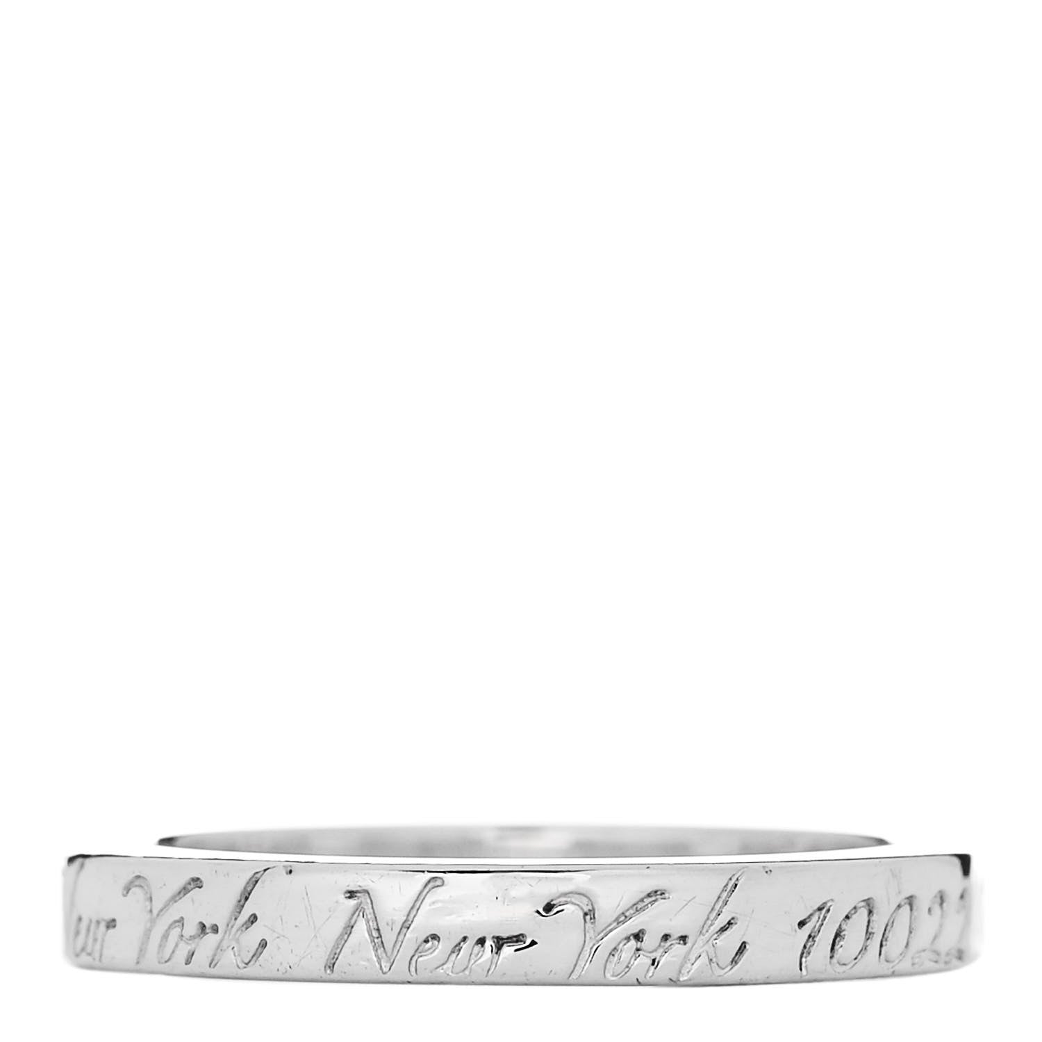 Tiffany Sterling Silver Narrow Notes Ring 54 7 3 of 4