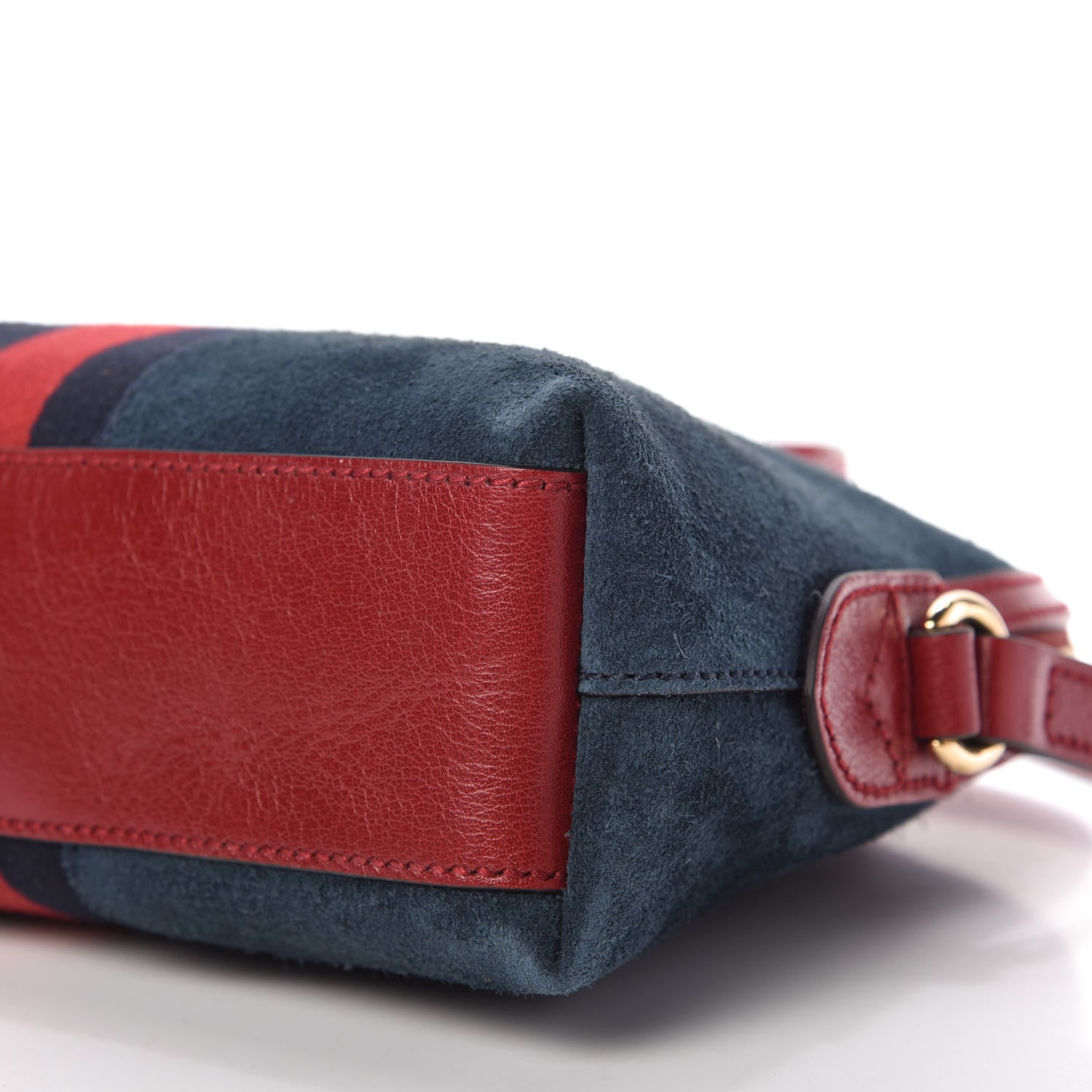 Gucci Suede Calfskin Web Small Ophidia Dome Shoulder Bag New Blue Romantic Cherry 7 of 10