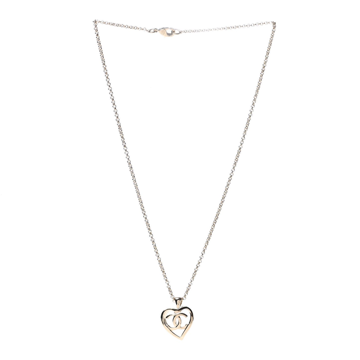CC Heart Chain Pendant Necklace Gold