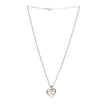 Chanel CC Heart Chain Pendant Necklace Gold 3 of 5