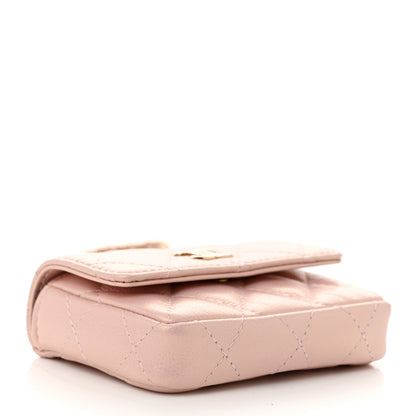 Chanel Iridescent Caviar Quilted Pearl On Top Coin Purse With Chain Light Pink 4 of 11