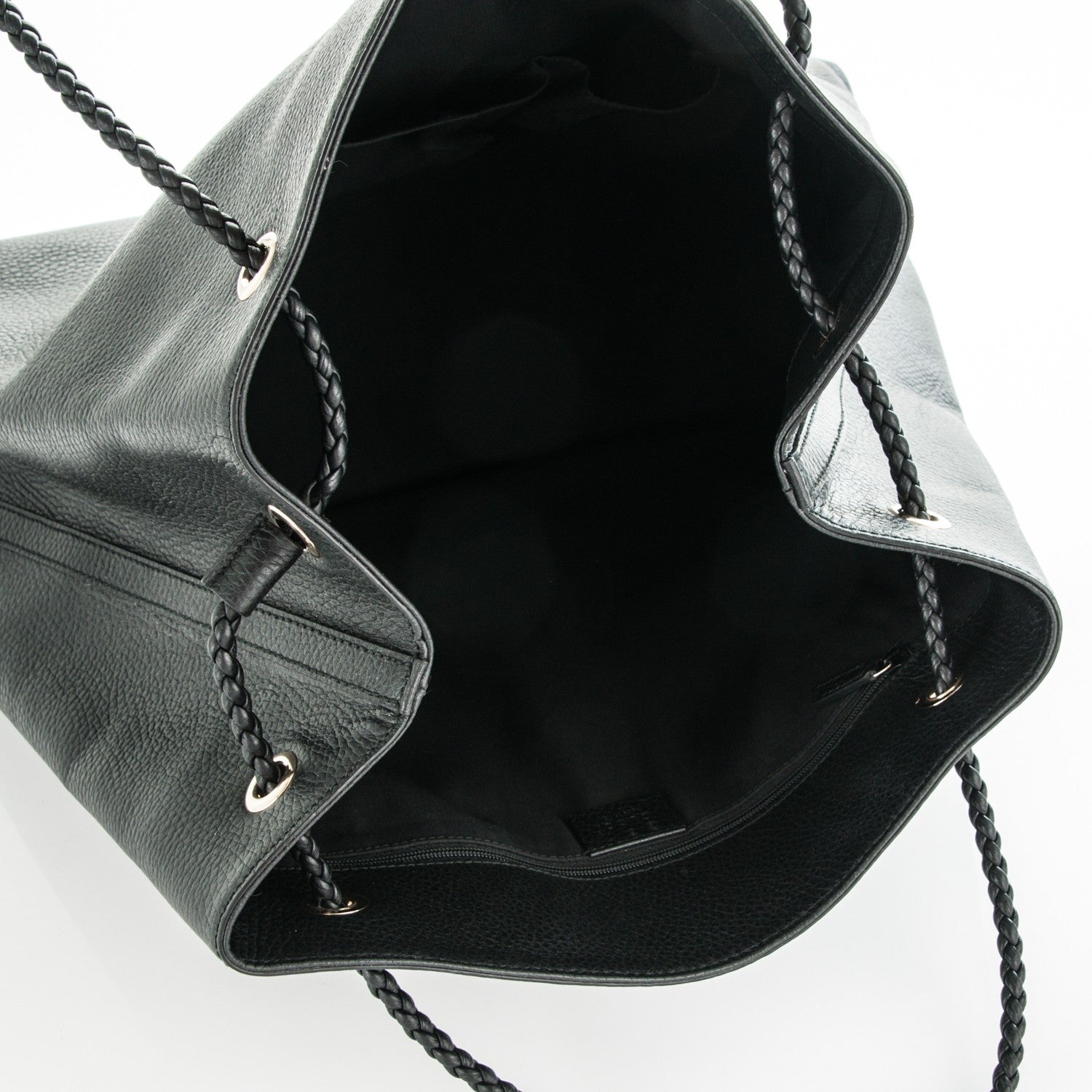 Gucci Calfskin Large Gifford Braided Handle Tote Black 5 of 7