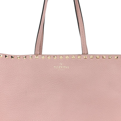 Valentino Garavani Grained Calfskin Rockstud Shoulder Tote Water Rose 7 of 10
