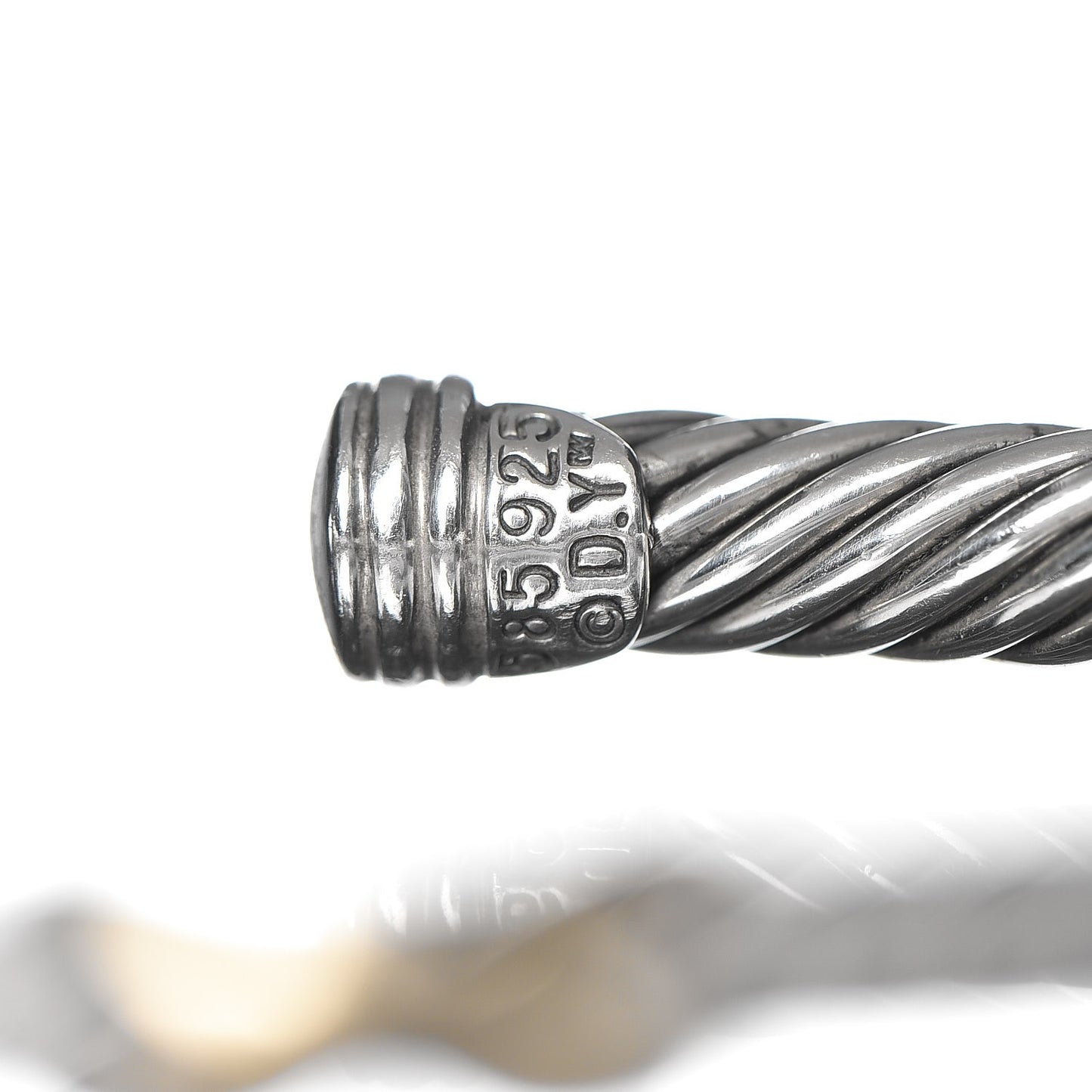 Sterling Silver 14K Yellow Gold 5mm X Station Cable Bracelet