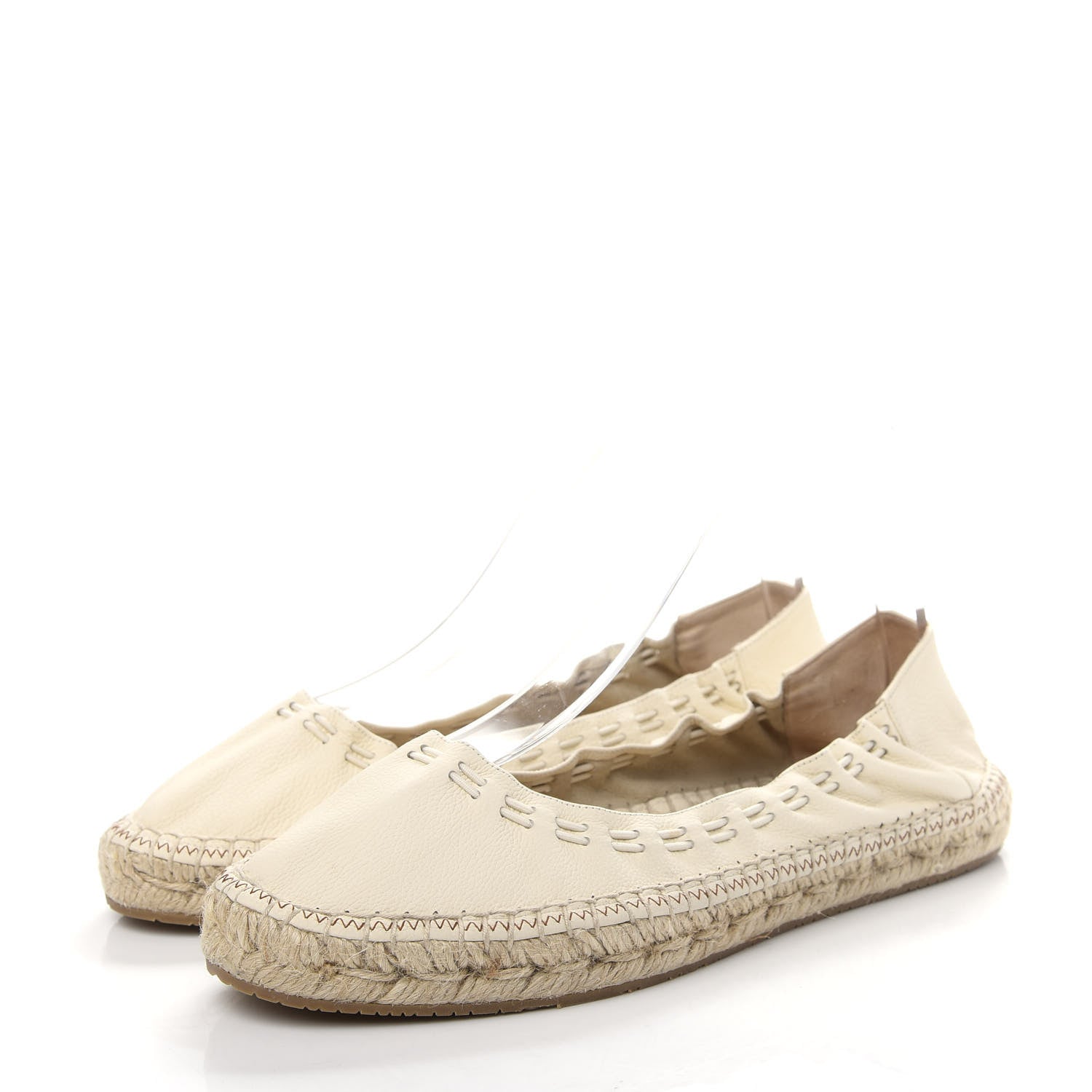 Jimmy Choo Calfskin Stretch Deena Espadrille Ballerina Flats 39.5 Latte 3 of 10