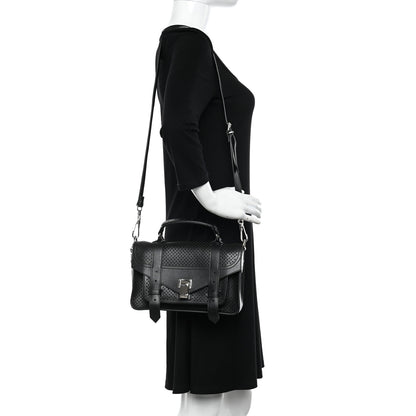 Proenza Schouler Lambskin Perforated Tiny PS1 Satchel Black 2 of 10