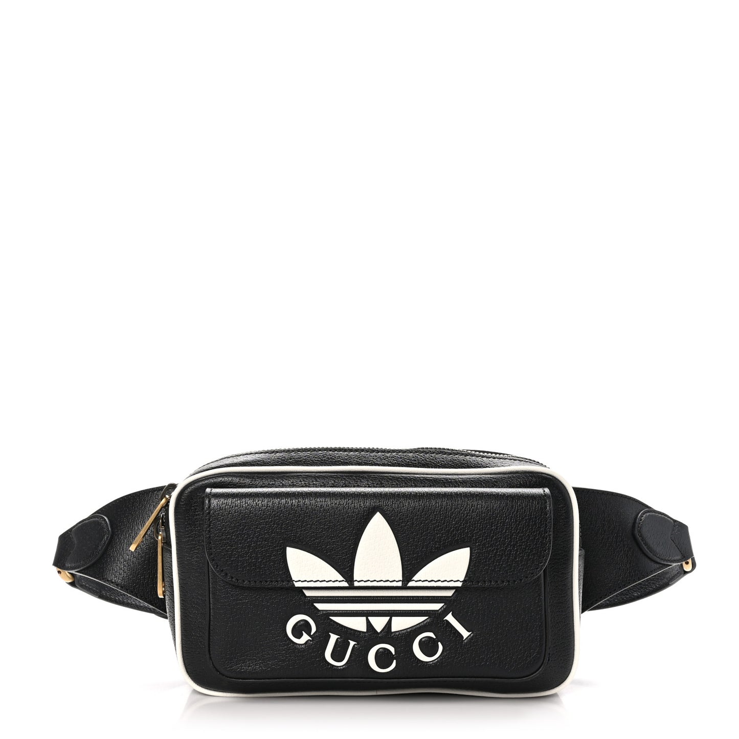 X ADIDAS Textured Dollar Calfskin Belt Bag Black