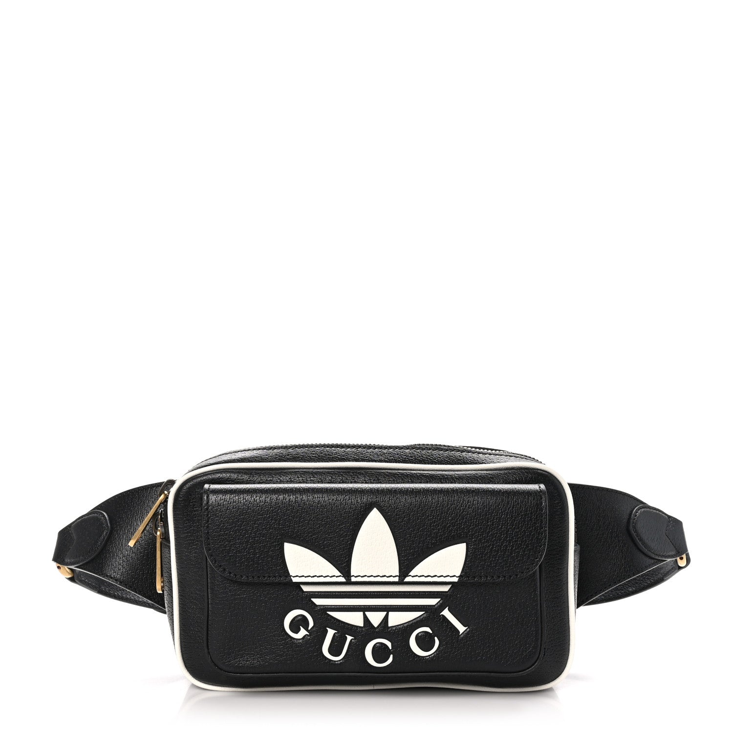 Gucci X ADIDAS Textured Dollar Calfskin Belt Bag Black 1 of 11