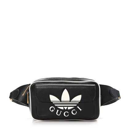 Gucci X ADIDAS Textured Dollar Calfskin Belt Bag Black 1 of 11