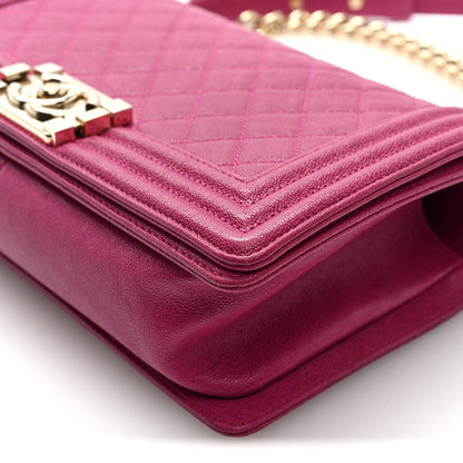 Chanel Caviar Quilted Medium Boy Flap Dark Pink 10 of 10