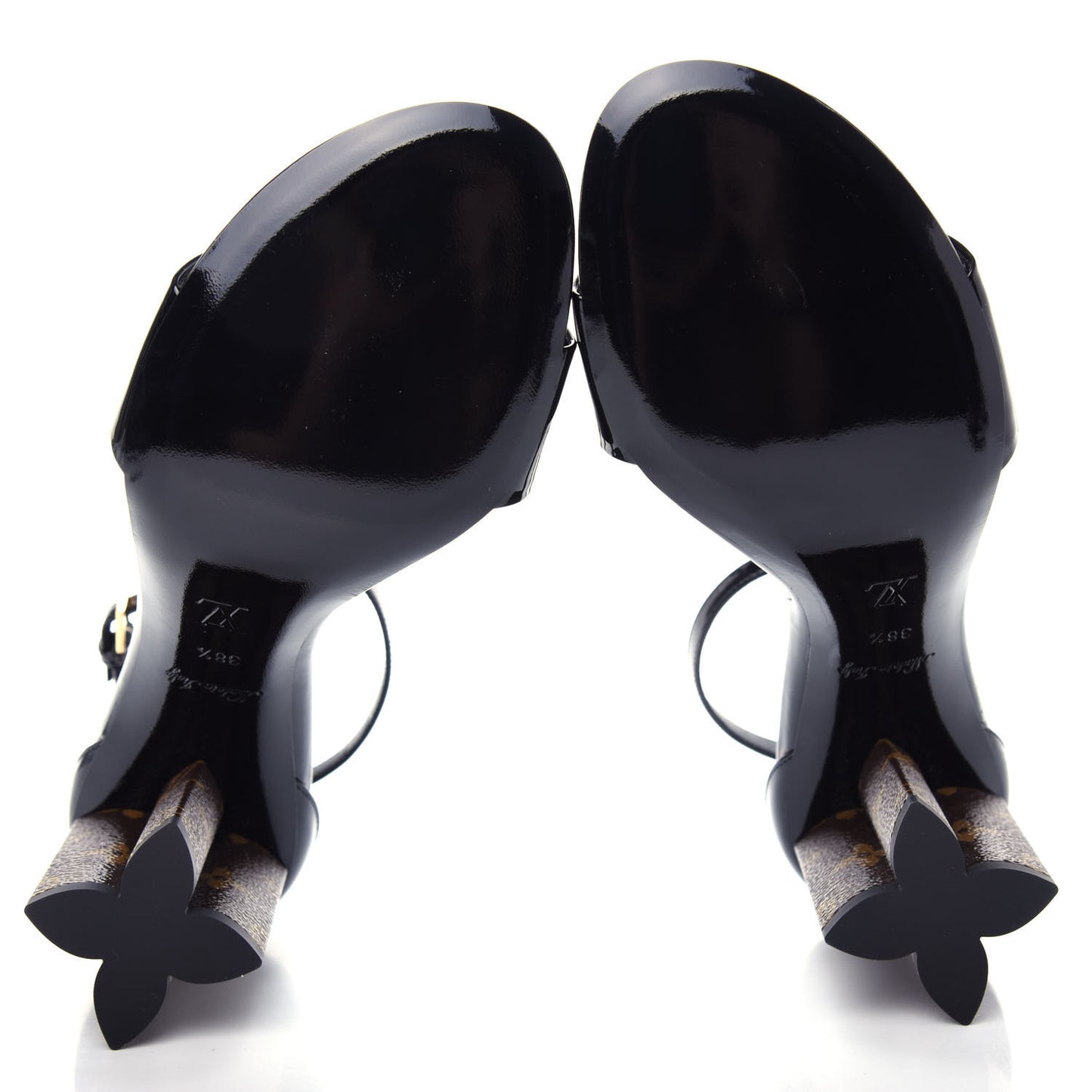 Patent Monogram Silhouette Sandals 38.5 Black