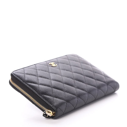 Chanel Caviar Quilted Large Zip Around Organizer Wallet Black 3 of 7
