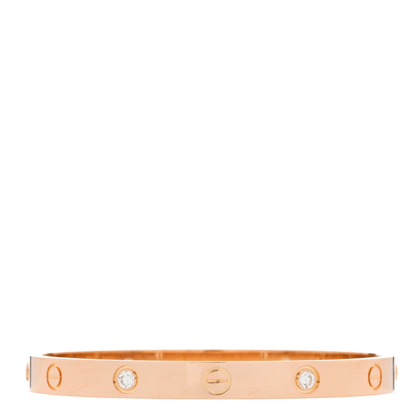 18K Pink Gold 4 Diamond LOVE Bracelet 17