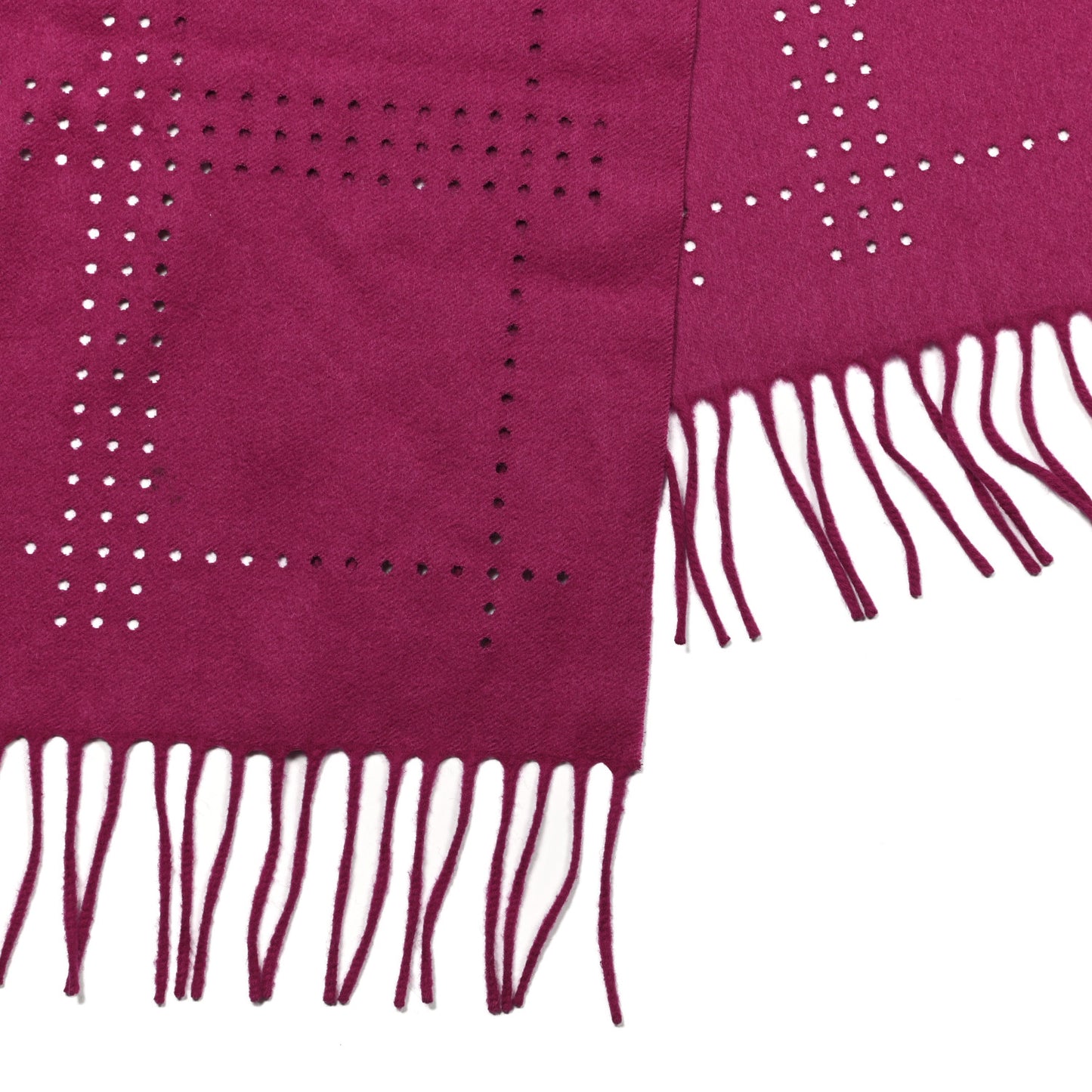 Cashmere Wool Perforated Scarf Fuchsia
