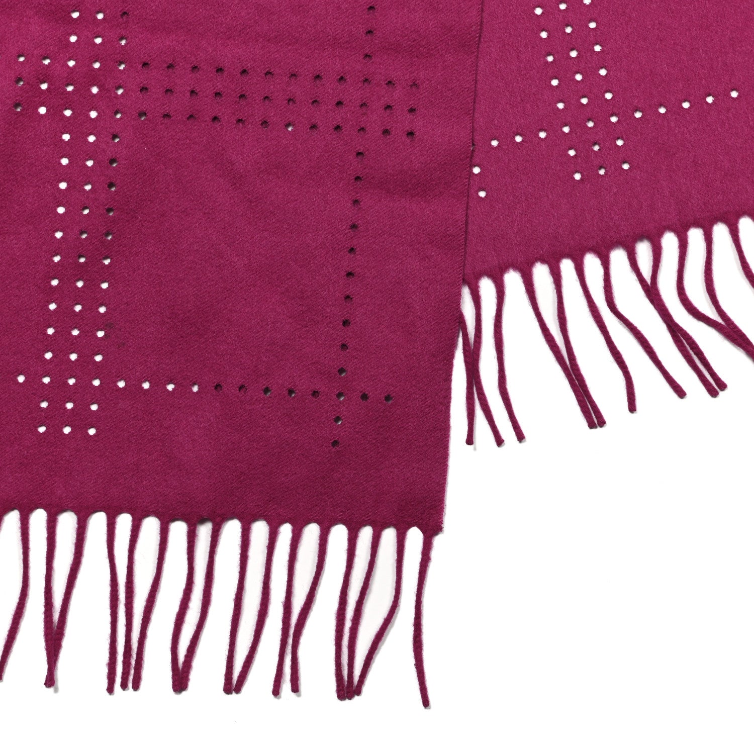 Burberry Cashmere Wool Perforated Scarf Fuchsia 3 of 4