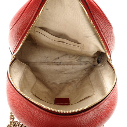 Gucci Pebbled Calfskin Bi-Color Soho Chain Backpack Red Navy 5 of 7