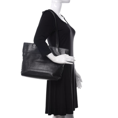 Chanel Lambskin CC Stitched Tote Black 2 of 16
