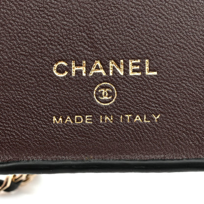 Chanel Caviar Quilted Pearl Crush iPhone XII Pro Max Holder With Chain Black 6 of 10