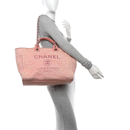 Chanel Straw Lurex Medium Deauville Tote Pink 2 of 14