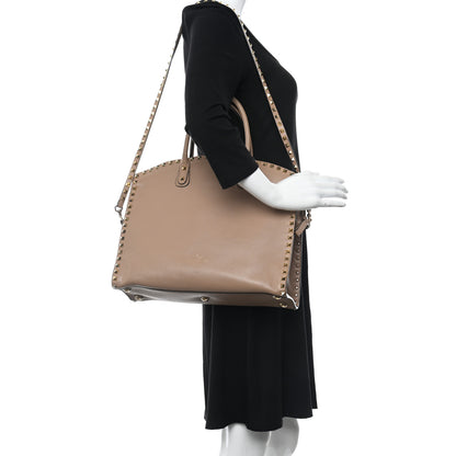Valentino Garavani Vitello Rockstud Dome Shopper Alpaca 2 of 14