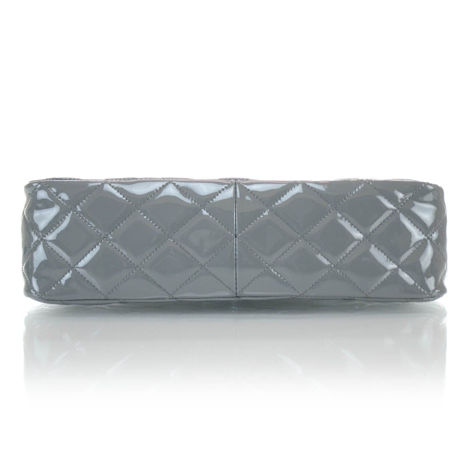 Chanel Patent Quilted Jumbo Flap Bag Grey 6 of 12
