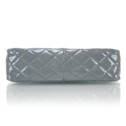 Chanel Patent Quilted Jumbo Flap Bag Grey 6 of 12