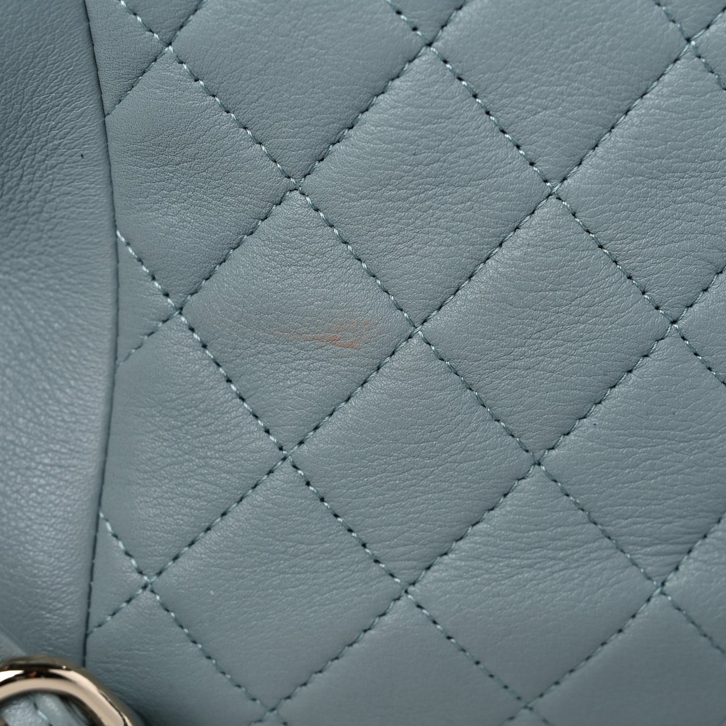Lambskin Quilted Large Duma Drawstring Backpack Light Blue
