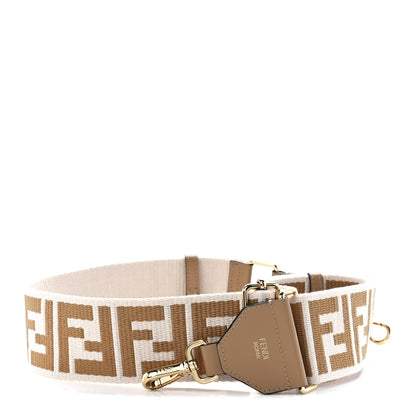 Fendi Ribbon Vitello King FF 1974 Adjustable Strap You Poudre Cuoio Miele Scuro 1 of 4