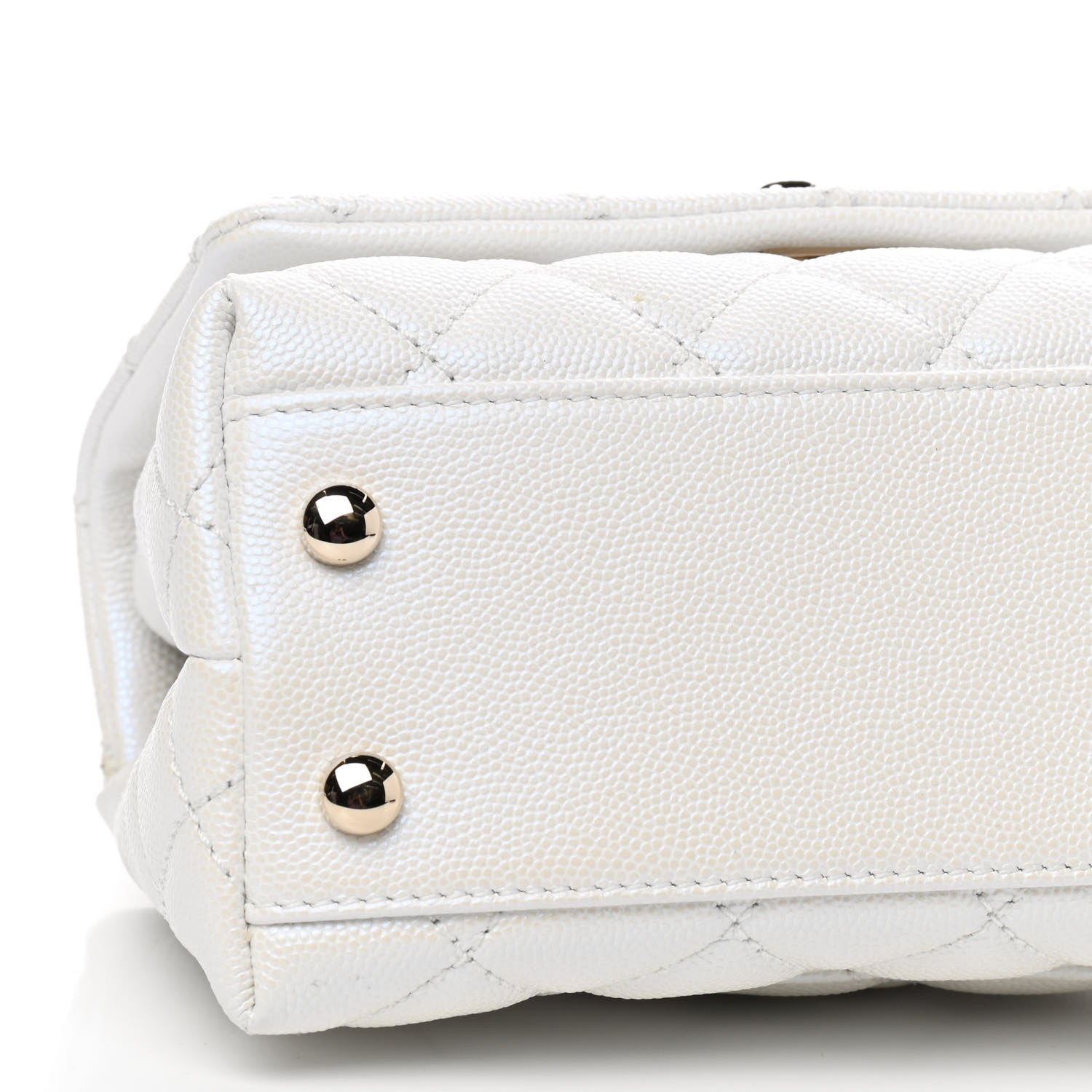 Chanel Iridescent Caviar Quilted Extra Mini Coco Handle Flap Ivory 6 of 9