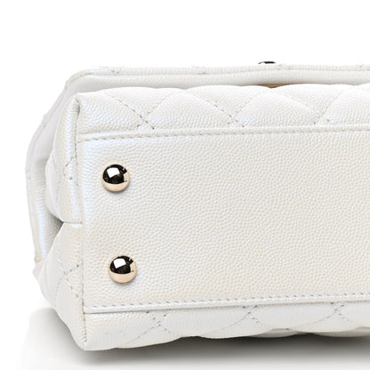 Chanel Iridescent Caviar Quilted Extra Mini Coco Handle Flap Ivory 6 of 9