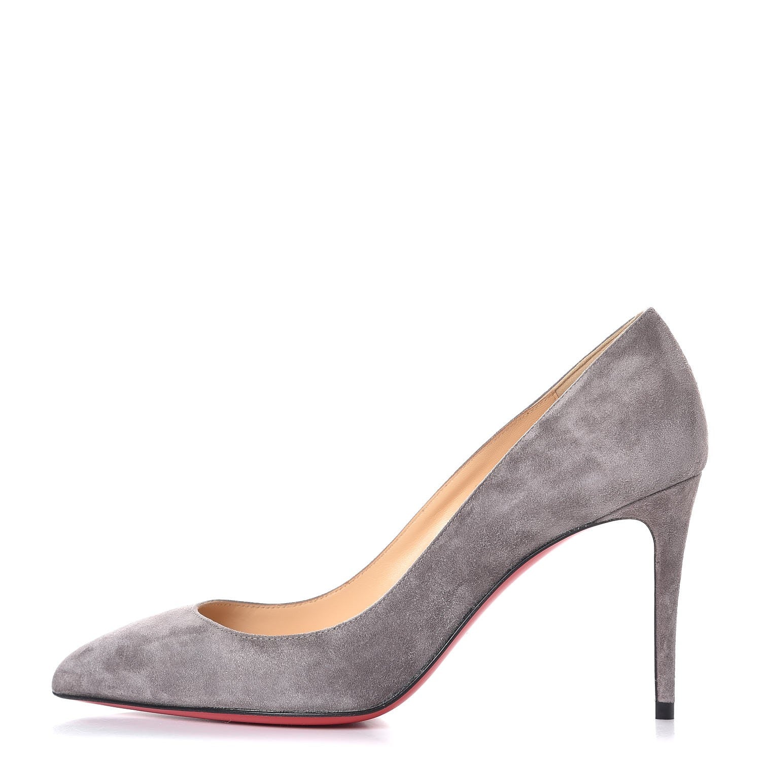 Christian Louboutin Veau Velours Pigalle Follies 85 Pumps 36.5 Storm 1 of 8