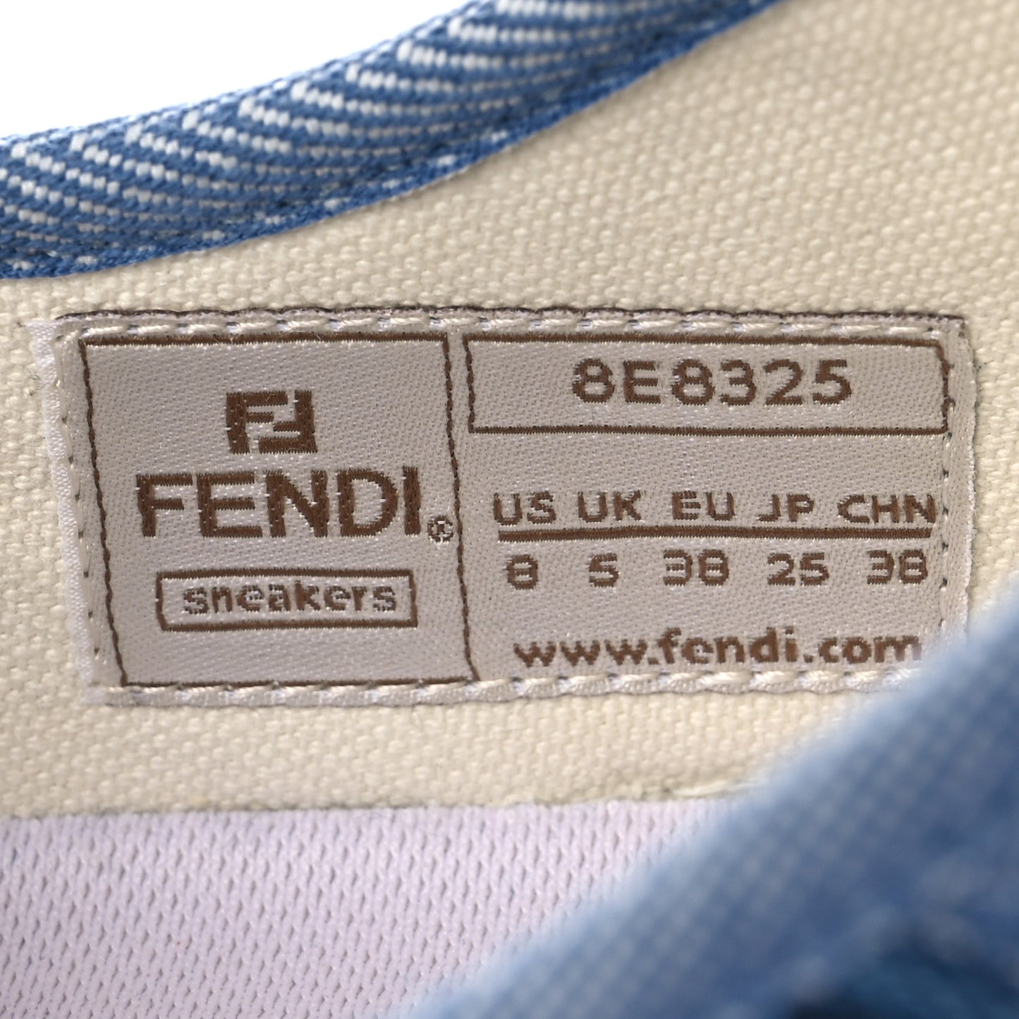 Denim Jacquard FF Matelasse Womens Domino Low Top Sneakers 38 Blue Navy