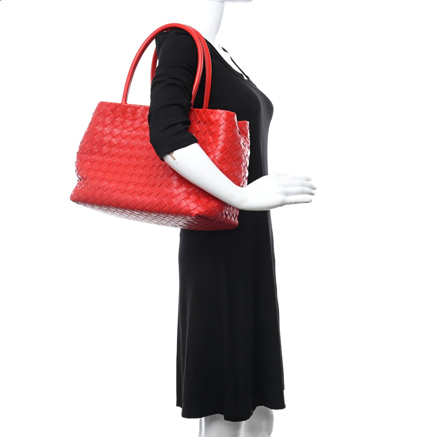 Nappa Intrecciato Tote Bag Red
