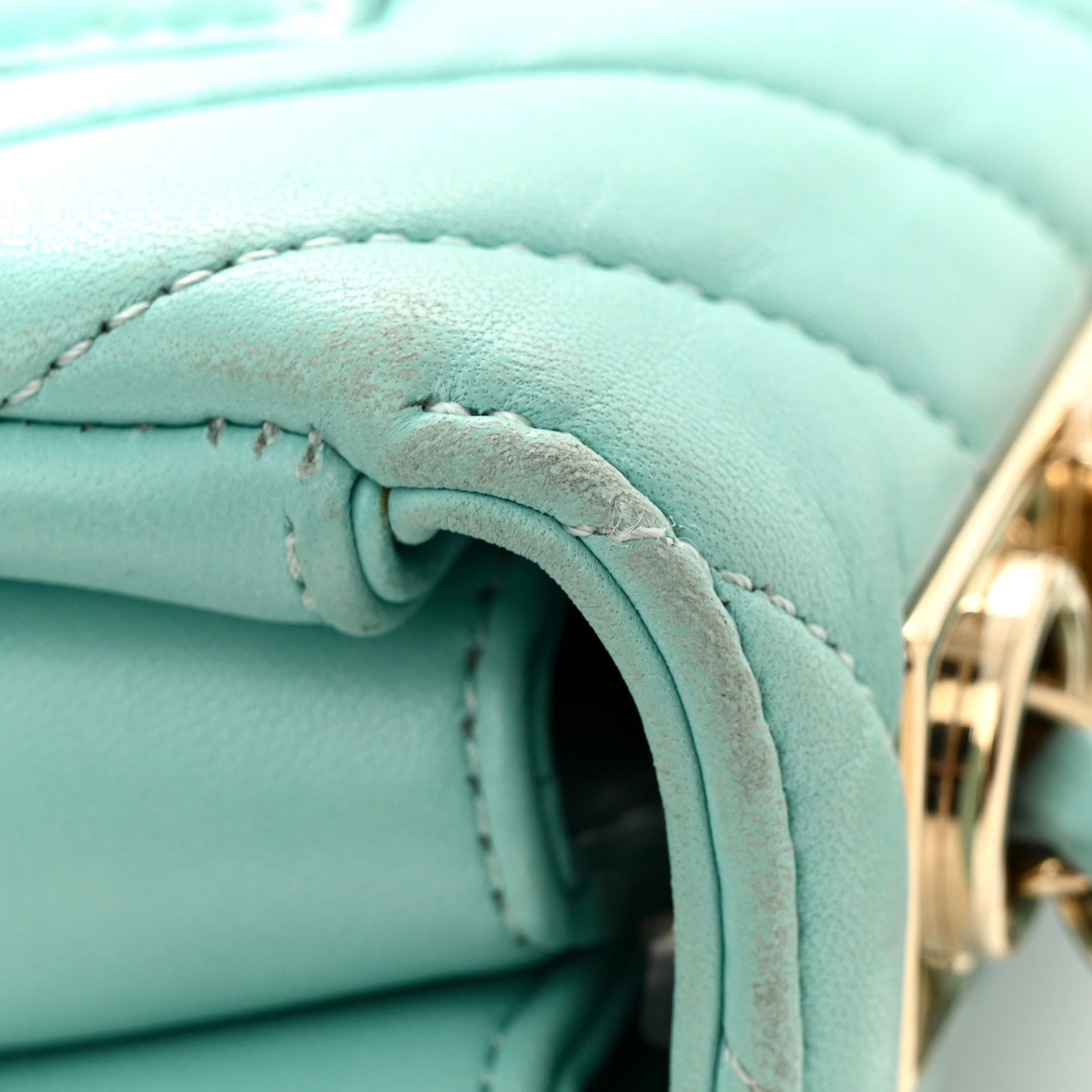 Lambskin Chevron Quilted Small Trendy CC Dual Handle Flap Bag Light Green