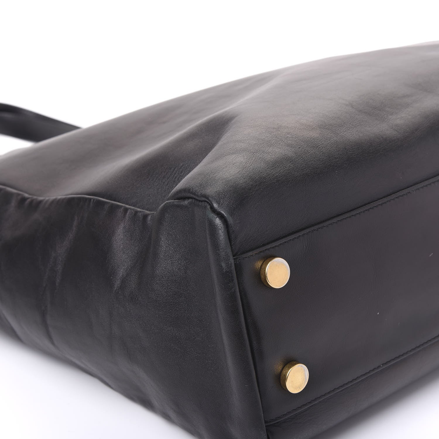 Saint Laurent Calfskin Suede North South Reversible Shopping Tote Black 7 of 10