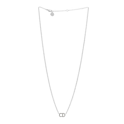 Christian Dior Metal Crystal Clair D Lune Necklace Silver 3 of 4