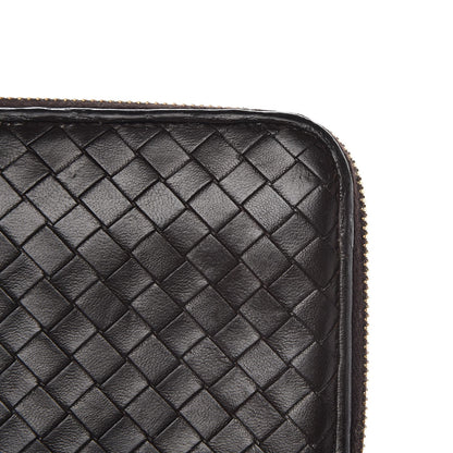 Bottega Veneta Nappa Intrecciato Zip Around Wallet Ebano 10 of 12