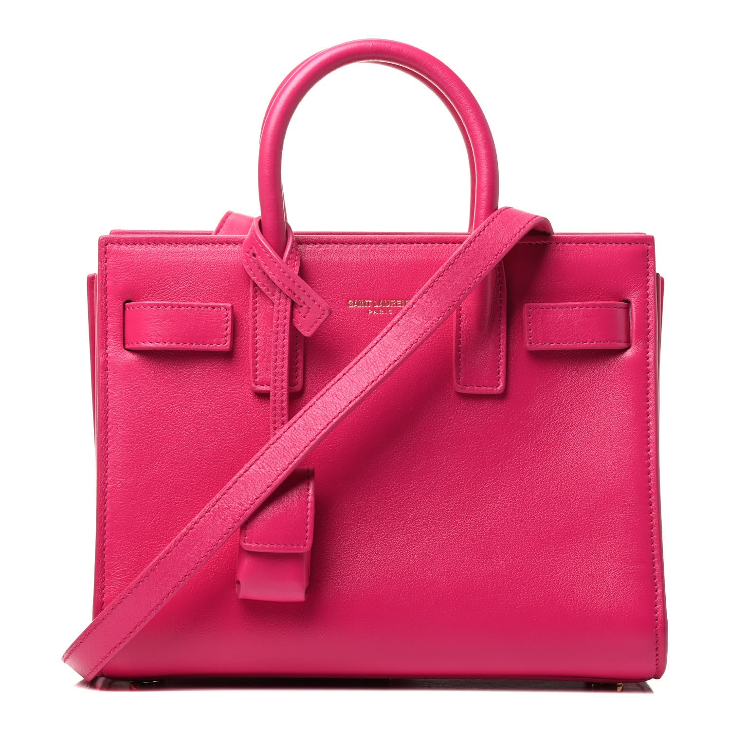 Saint Laurent Calfskin Nano Sac De Jour Lipstick Fuchsia 1 of 3