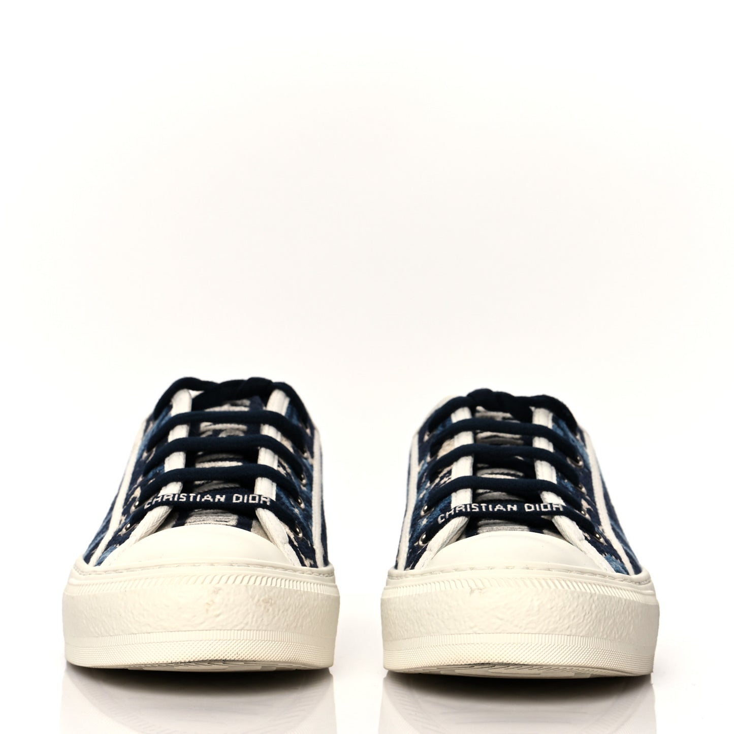 Canvas Palms Embroidered Womens Walk'N'Dior Low Top Sneakers 36 Indigo Blue