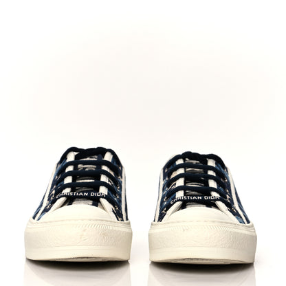 Christian Dior Canvas Palms Embroidered Womens Walk'N'Dior Low Top Sneakers 36 Indigo Blue 2 of 8
