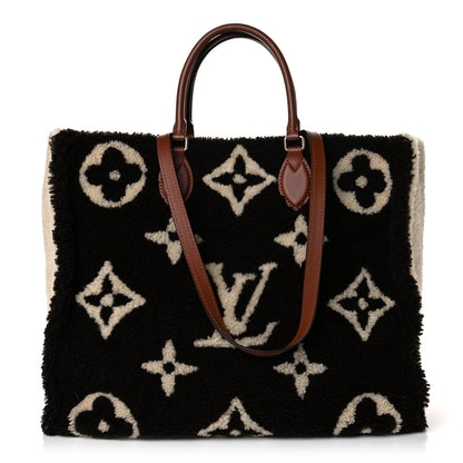 Louis Vuitton Shearling Monogram Giant Teddy Onthego GM Black White 1 of 12