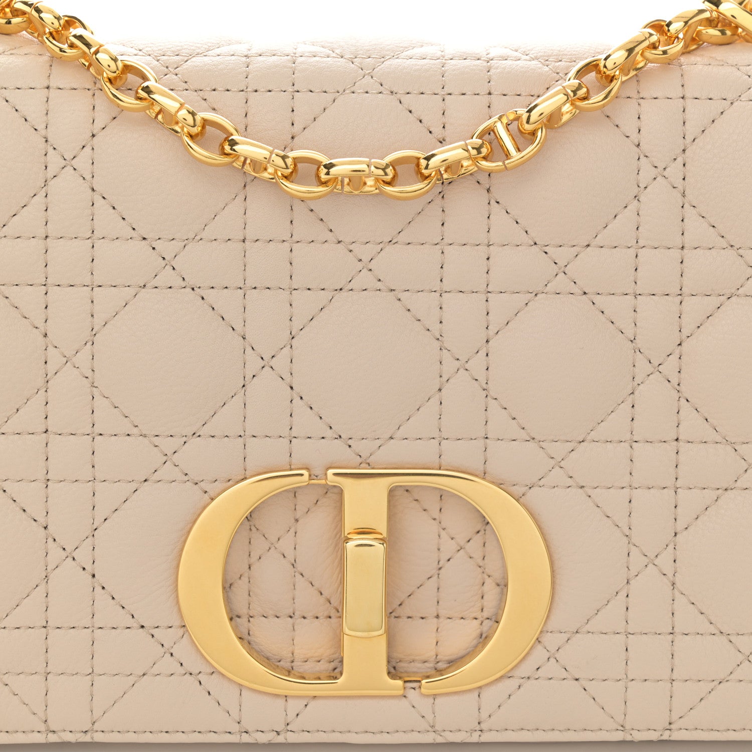 Christian Dior Supple Calfskin Cannage Medium Caro Bag Beige 8 of 12