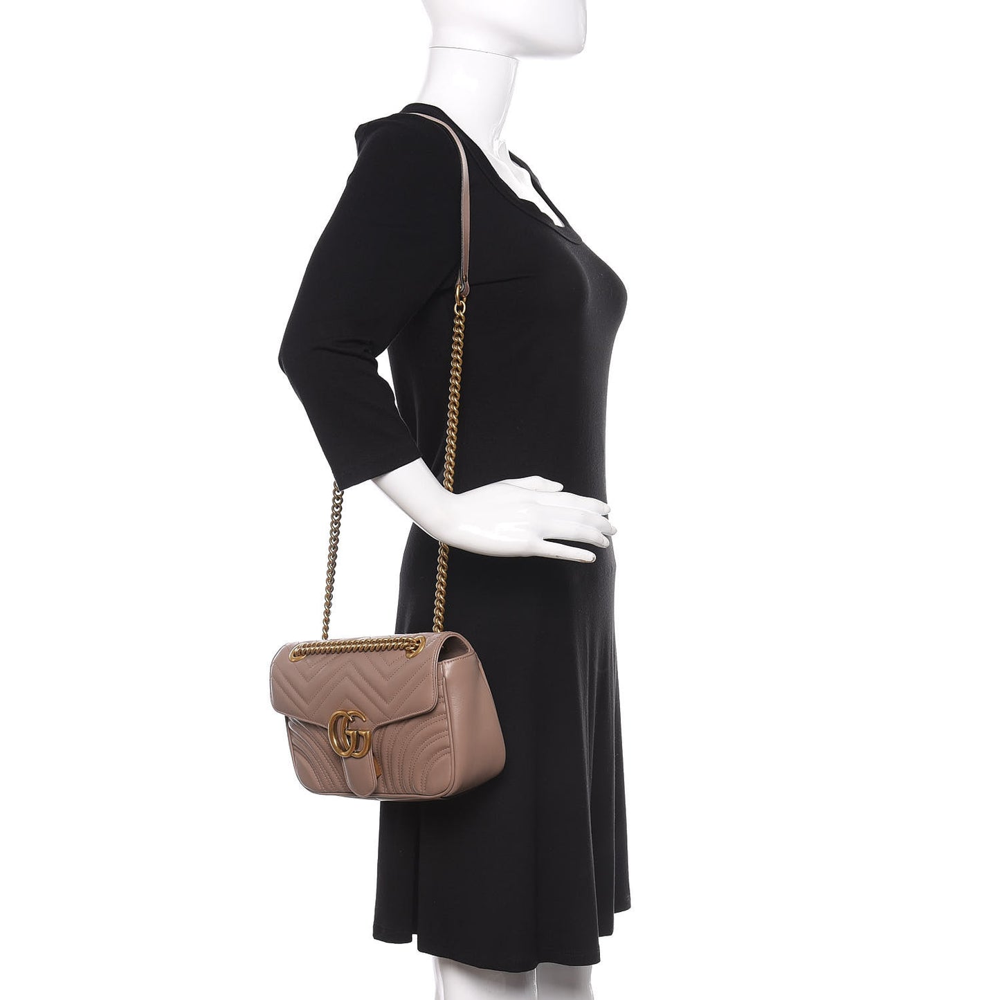 Calfskin Matelasse Small GG Marmont Shoulder Bag Porcelain Rose