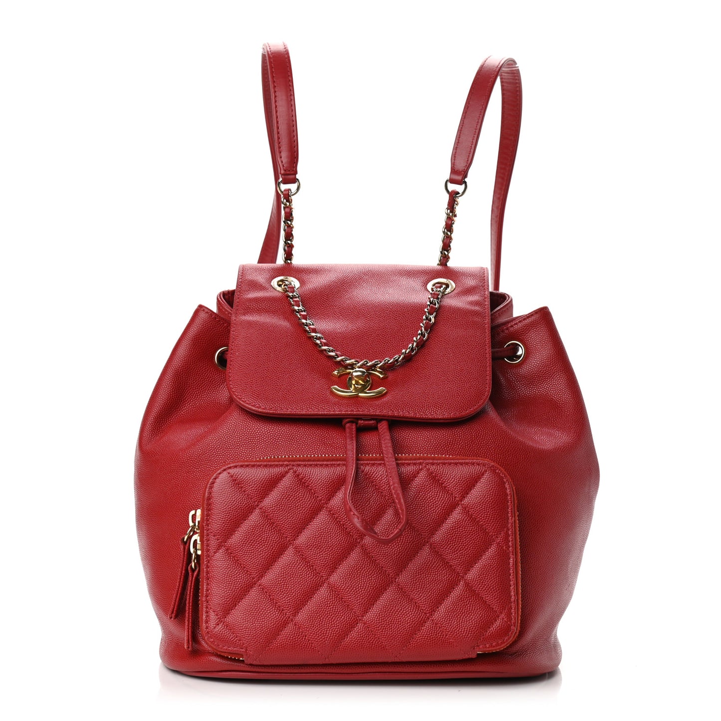 Caviar Quilted Business Affinity Backpack Red