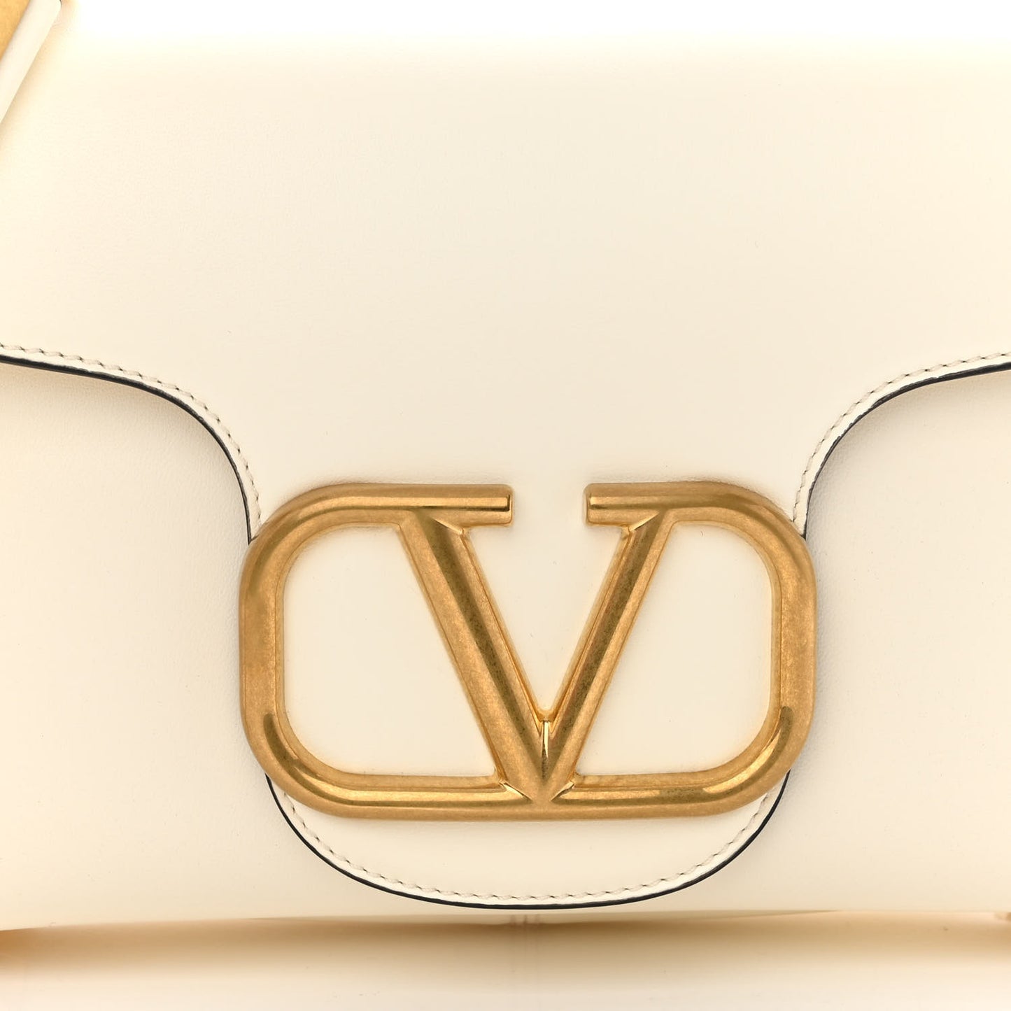 Nappa Stud Sign Shoulder Bag Ivory